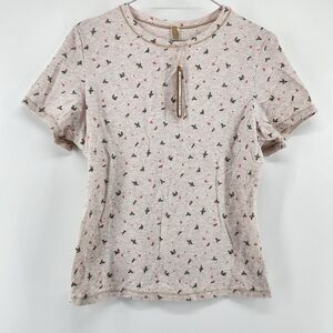 Skims XL Oatmeal Holly Print Cotton Jersey T-Shirt NWT